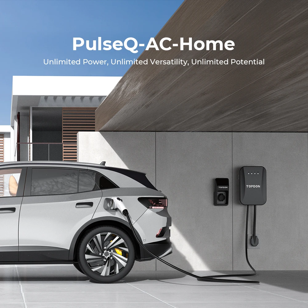 Wholesale TOPDON America EU USA Stock PulseQ AC Home 7kw 9.6.11kw 22kw 32A  16A Type RFID APP Wall Fast Electric Car EV Charger Station From 