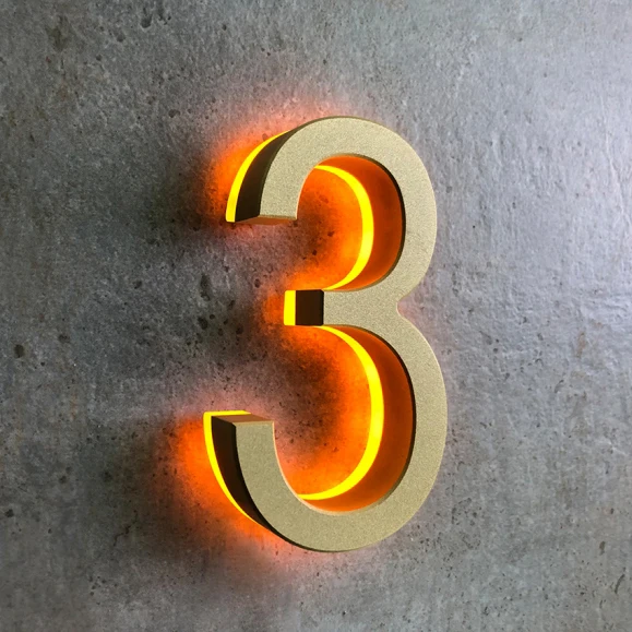 Пользовательские светодиодной подсветкой номера электронный свет 8 дюймов современный дом адрес