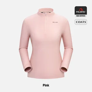 Pelliot Women's Lightweight Polartec100 Fleece Clothing Winter Assault Liner Casual Tops With Zipper Closure Warm Breathable