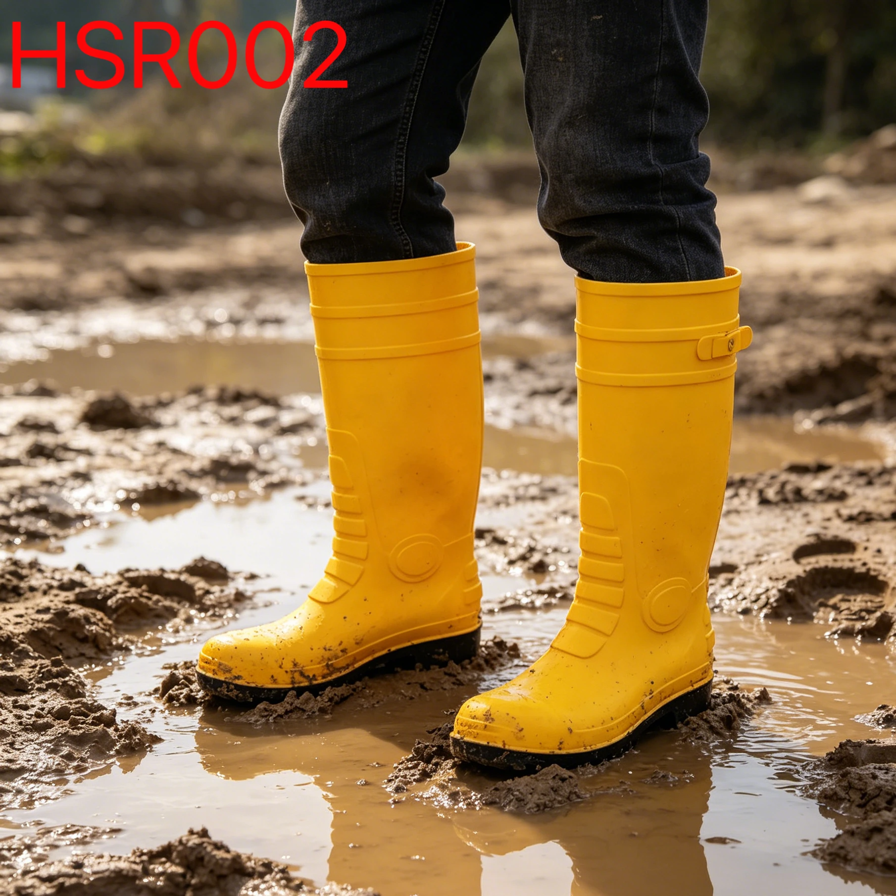 YYR,Muddy Conditions High Cut Integral Molding PVC Rain Boots Landscaping Work Waterproof Rubber Boots Popular in Nigeria HSR002