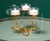 Gold 3-head candle holder, without candles and candle cups