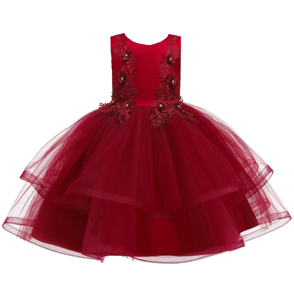 новый стереоскопический детский свадебный костюм пушистый детский костюм 10 - летний день рождения вечернее платье