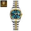 3 Gold Case Blue Dial