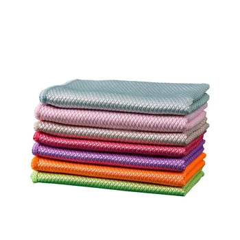 Diamond Weave Microfiber Glass and Window Towel Magic Household Microfibre Fish Scale Cleaning Cloth