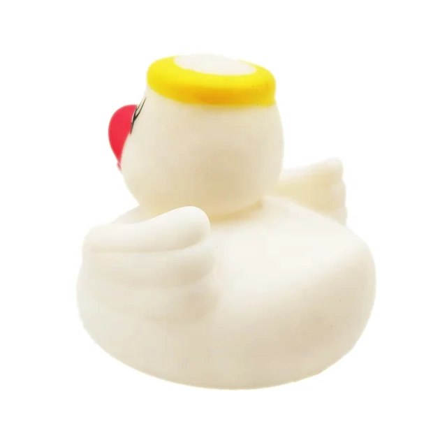 SEDEX Audit Factory Promotional Gifts Custom Soft PVC Bath Duck Squeeze Floating Plastic Angel Rubber Duck Squeaky Toy
