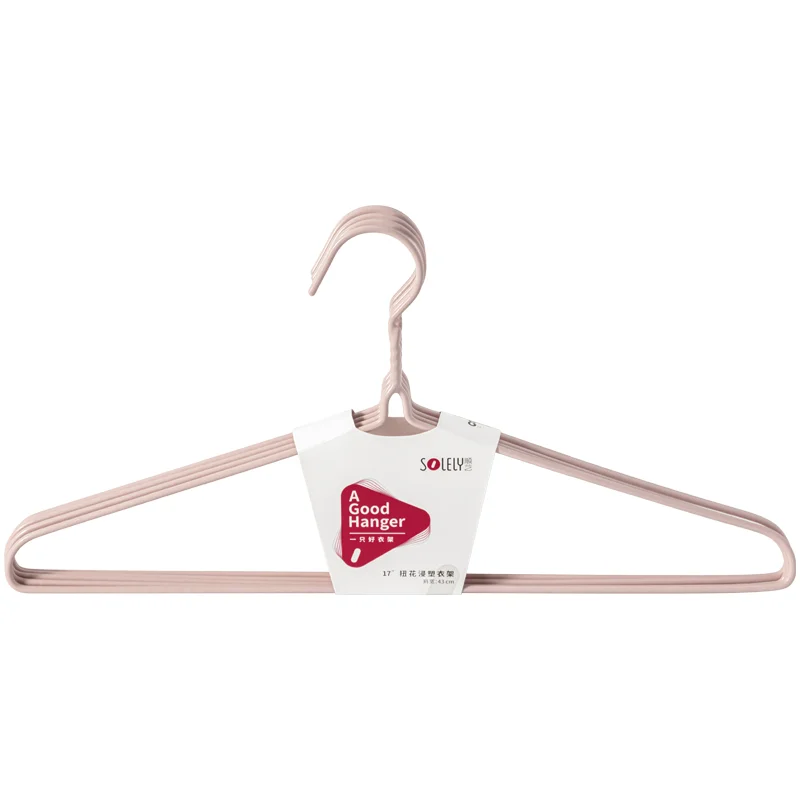 SOLELY Factory's Hot Sale  17 inch Plastic Coated Hanger Triangle Shape for Clothes Use Wardrobe Balcony Bathroom