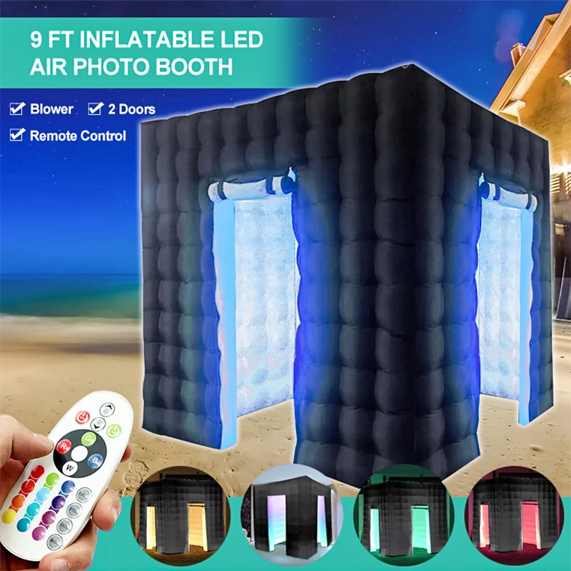 Portable  Led 360 Photo Booth Enclosure Inflatable Camera Photo Booth for Parties Weddings Events