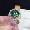 F1377 Rose Gold + Green Diamond