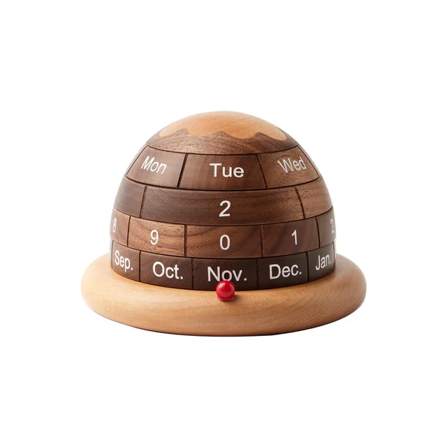 High Beauty Solid Wood Planet Calendar Creative Ornament Gift Perpetual Calendar new product ideas 2024