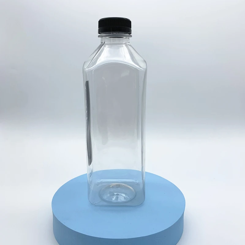 16-OZ Square Plastic Juice Bottles - Cold Pressed Clear Food Grade PET  Bottles with Tamper caps