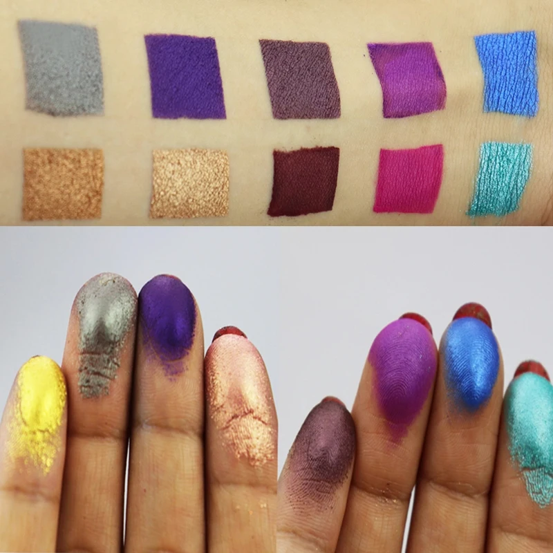 
Алюминиевая маленькая неоновая прессованная Магнитная кастрюля для теней для век 26 мм с высоким пигментом черного дерева бамбука 4 неоновых цвета 