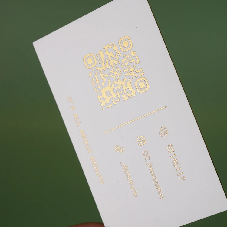 product card production printing high end business card customized embossed white double sided visiting card  with logo-2