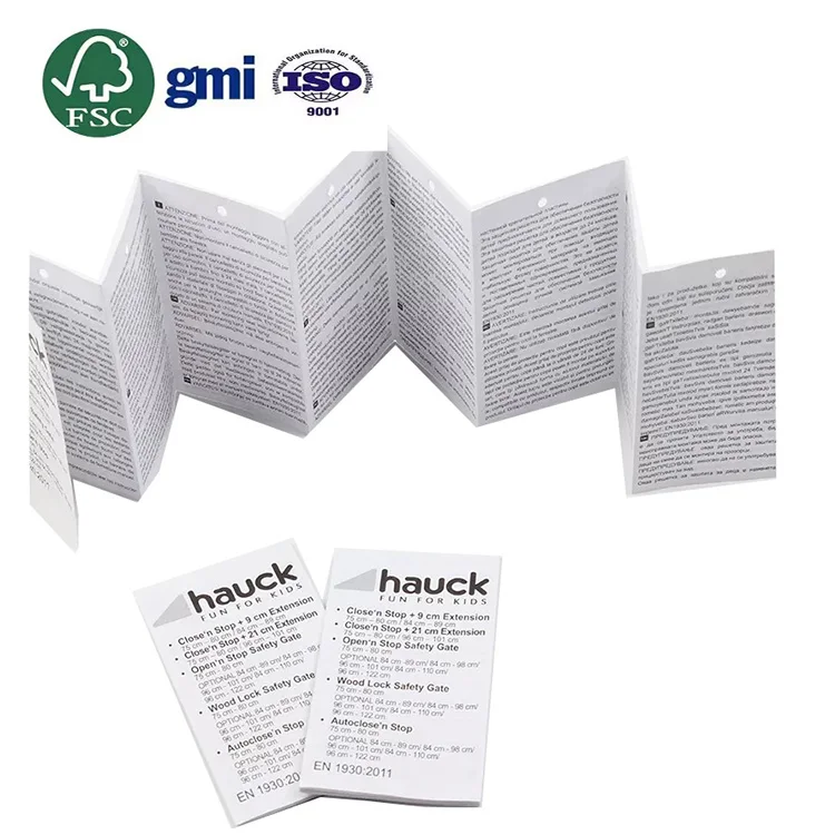 Сертифицированная Fsc черная Складная бумага с напечатанным руководством пользователя Ручная