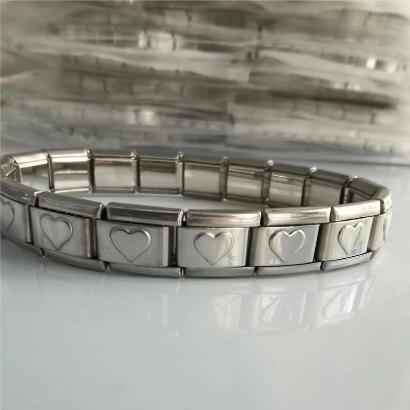 Hot Selling Italian Charms Elastic Bracelet for Women Gold Plated Peach  Heart Geometric Punk Style Stylish Stainless Steel Gift