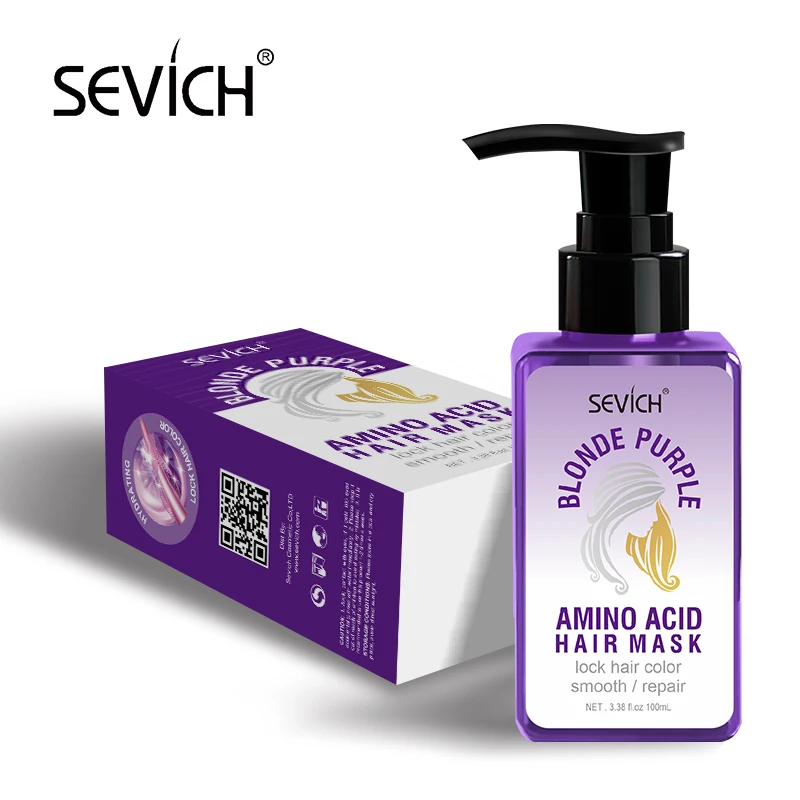 Лидер продаж Amazon, аминокислотная фиолетовая маска для волос, частная марка, маска для волос, глубокий ремонт волос, изломанные желтые оттенки