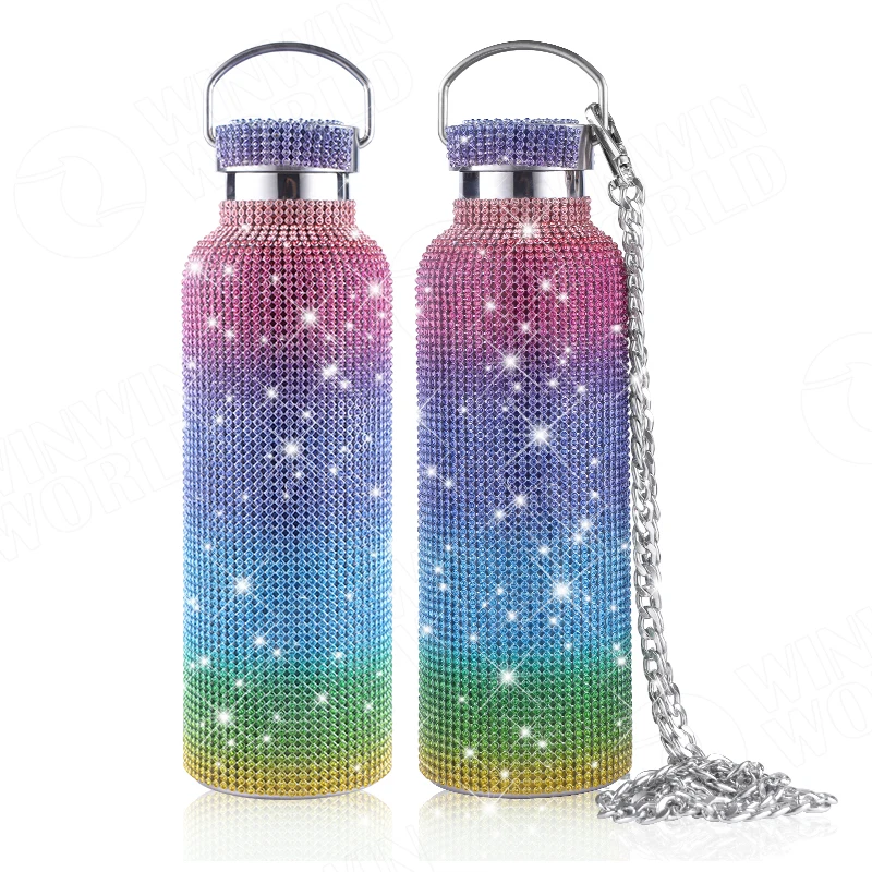 Eco Friendly Christmas Gifts 800ml Double Wall Sequins Glitter