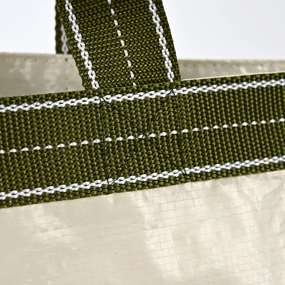 Custom Recycled PP Woven Shopping Tote Bag Eco-Friendly Reusable Grocery Bag with Logo Laminated Waterproof and Durable manufacture