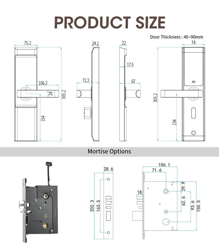 Number Main Aluminum Wifi Security Password Fechadura Serrure Intelligent Electric Handle Digital Door Smart Hotel Locks