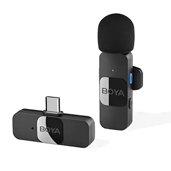 BOYA BY-V1 BY-V2 Live Stream Wireless Lapel Microphone Type-C Wireless Microphone Mini Lapel Mic Wireless Lavalier Microphone detail image