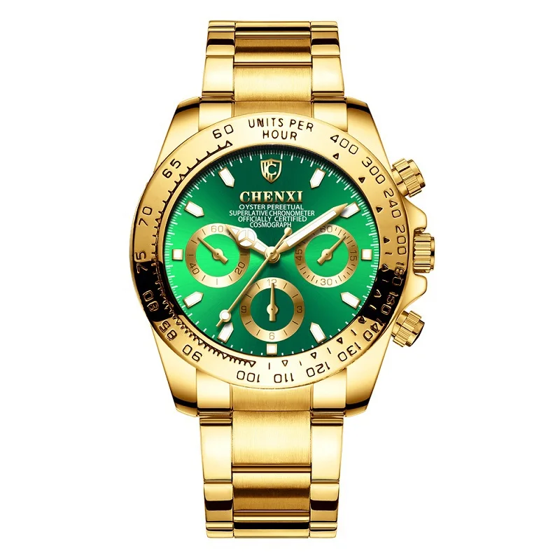 CHENXI 086A Classic Golden Quartz Wrist Watch for Men - Stylish