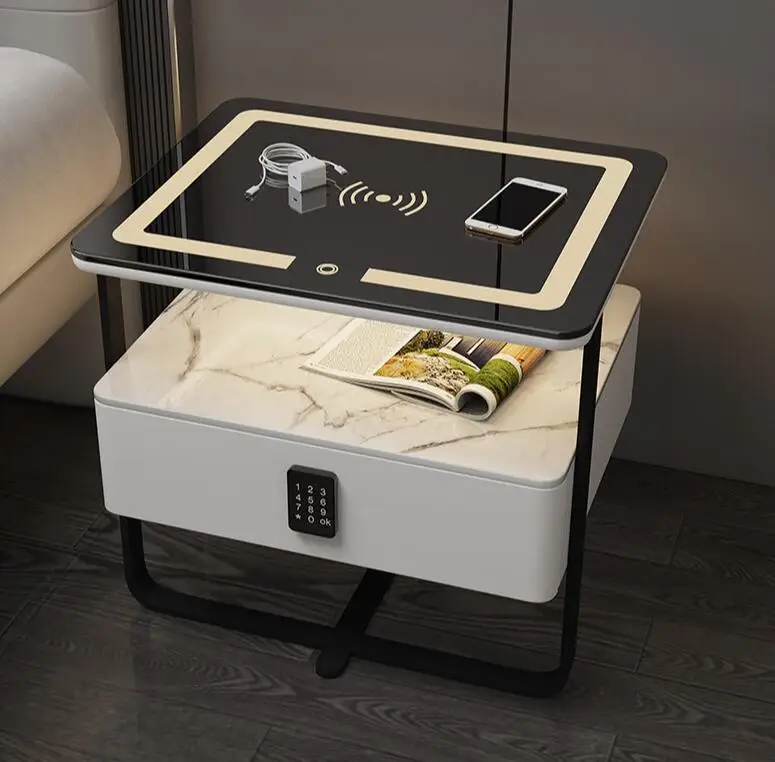 Smart Nightstand Drawer Bedside Touch Table Bedroom Furniture