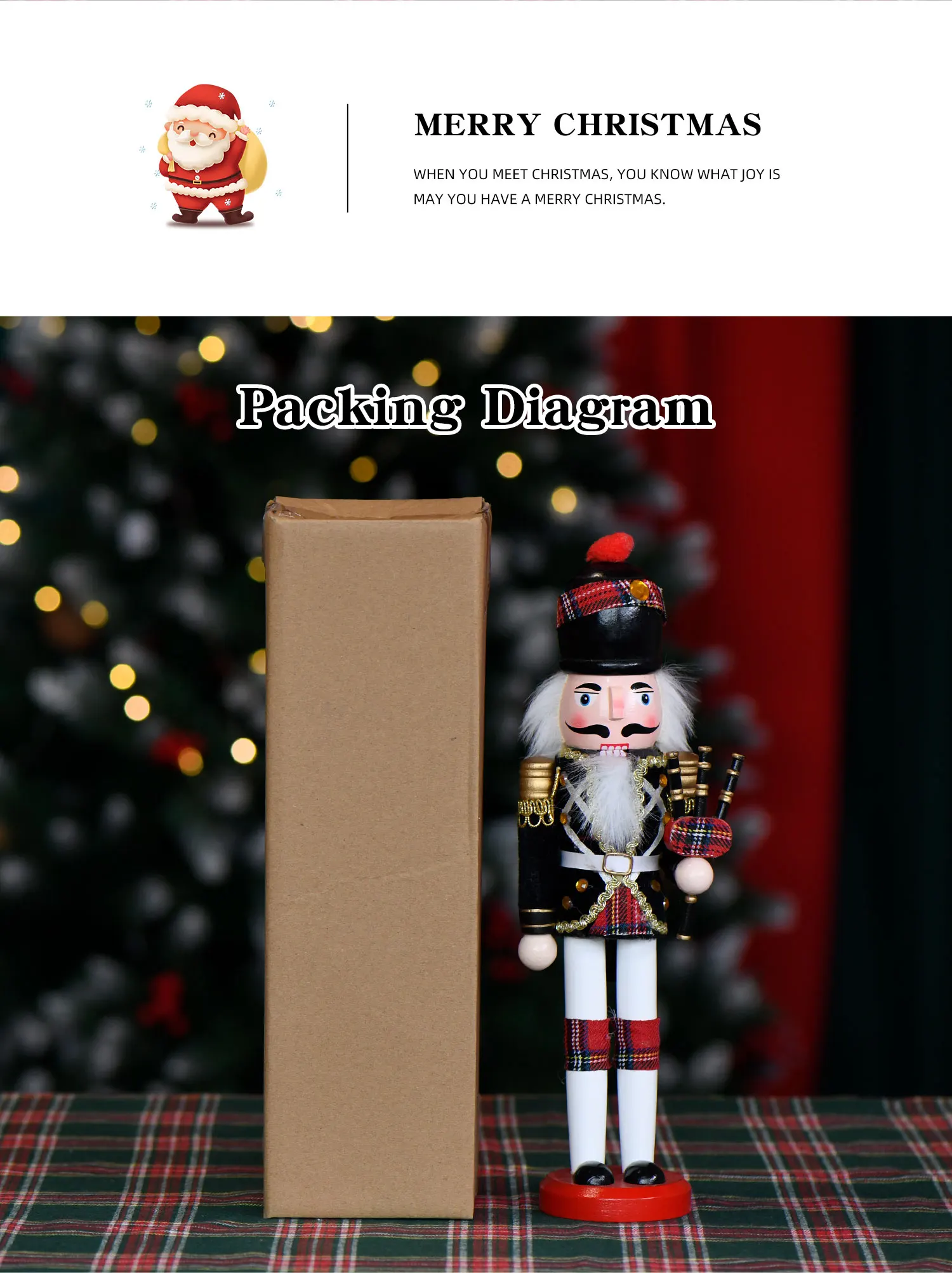 High Quality Wholesale Indoor 30cm Custom Wooden Decorated Christmas Nutcracker Soldier Buy