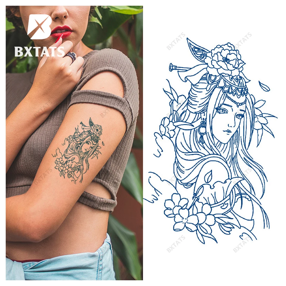 BXTAT Semi Permanent Blue Genipa Juice Tattoos - Gz001to6