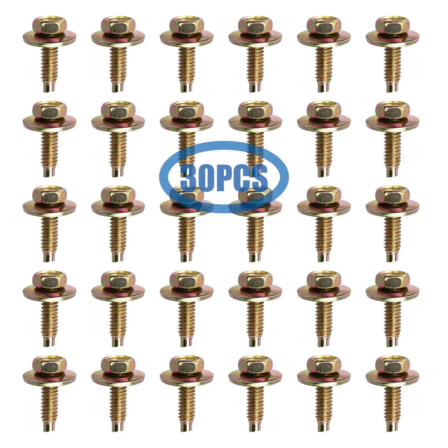20X For Ford Body Bolts 1/4-20 X 7/8 3/4" Washer O.D. 7/16 Hex - Foto 4