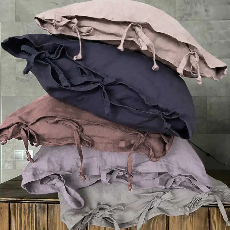 Цвета мокрого камня льняные наволочки для подушек 1 пара сотканные из 100% Изысканные французские натурального льна (из