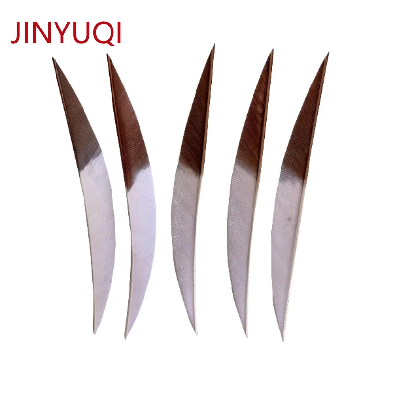 JINYUQI 5Inch Feathers Arrow Vane Gradient Colors Archery Fetches Arrow Turkey Feathers Fetching--Banana