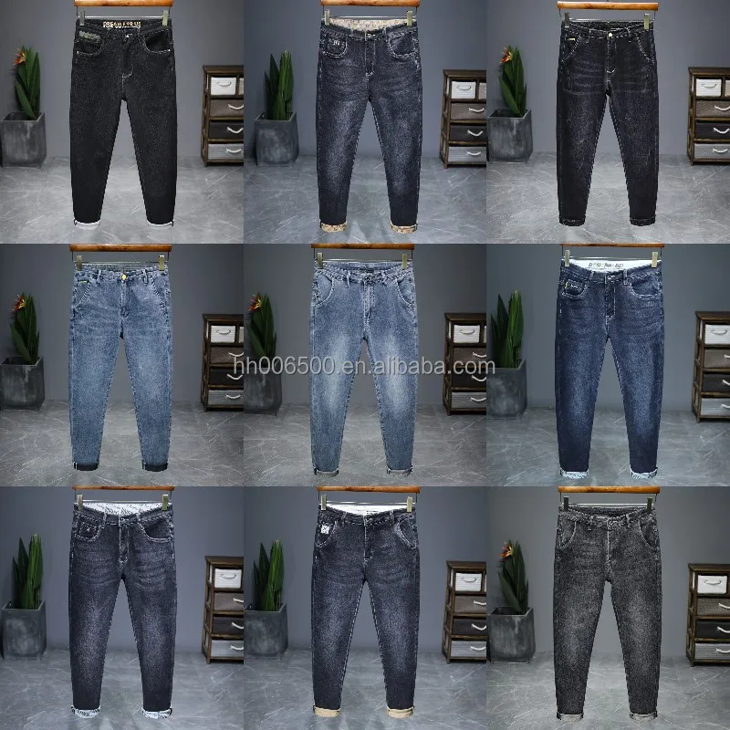 Factory Customized Business Edition Loose Men's Stretch Jeans Straight Tube Plus Size Formal