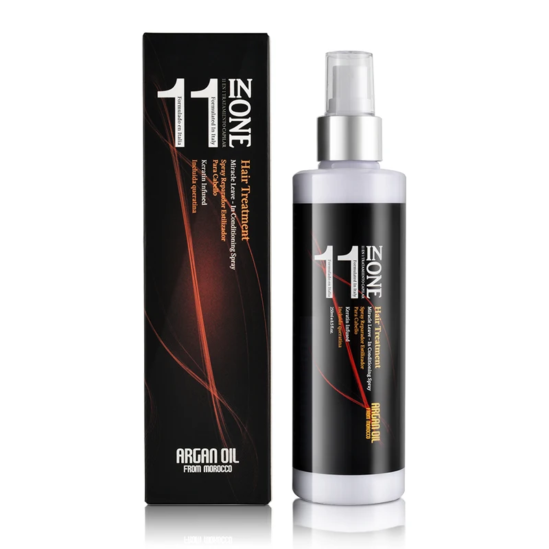 Free Samples Private Label 11 in 1 Leave in Conditioning Treatment Argan Oil Hair Spray