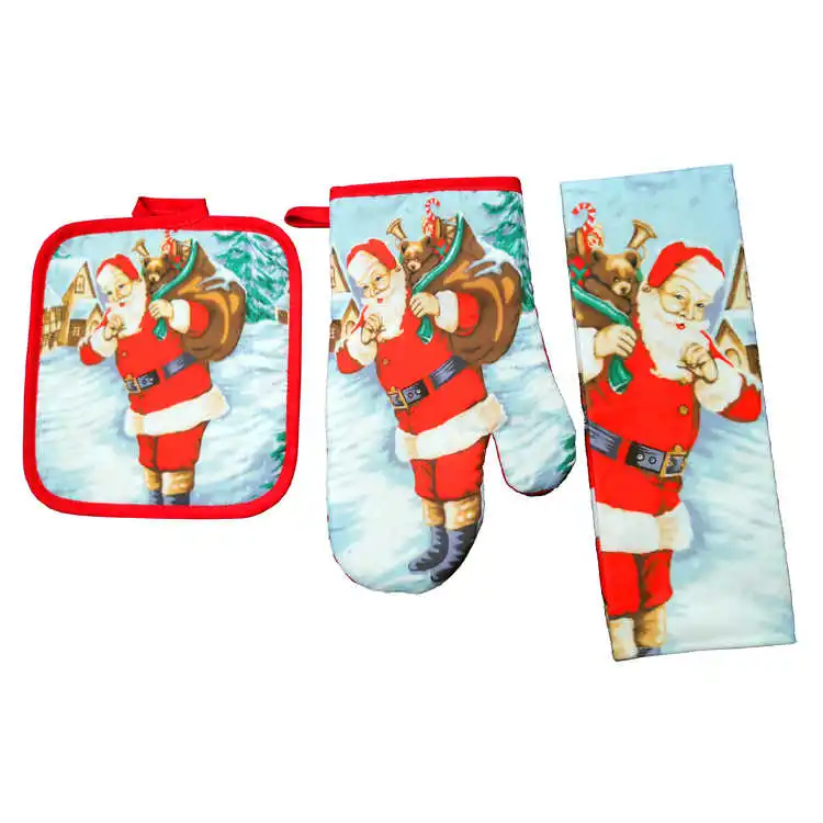 christmas oven mitt set