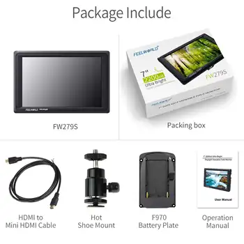 FEELWORLD FW279S 7" High Brightness 2200nit On-Camera Monitor for DSLR & Mirrorless Cameras with 1920x1200 IPS Panel product image