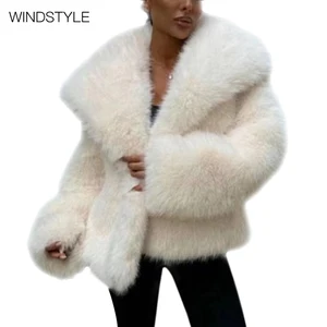 Designer Women's Trendy Faux Fur Cropped Jacket Winter Mink Coat for Ladies-Wholesale Designer Women's Trendy Faux Fur Coat