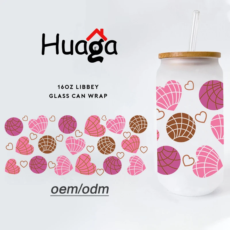 Huaga Factoroy оптовая продажа печать на заказ 3D UV Dtf обертывание для стаканов 16 унций Libbey стеклянные банки пива 24 унции обертывания холодных