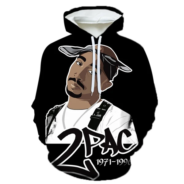 2Pac 3D Printed Hoodies for Men Rapper R.I.P Tupac Digital Printing Hoodies From Men All Over Print Oversized OEM ODM Pullover
