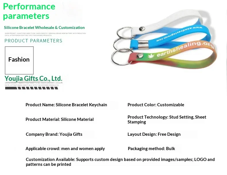 Custom UV Printing Durable Eco-Friendly Silicone Wrist Debossed Band Bulk Lanyard Keychain Logo Bracelet preview 5
