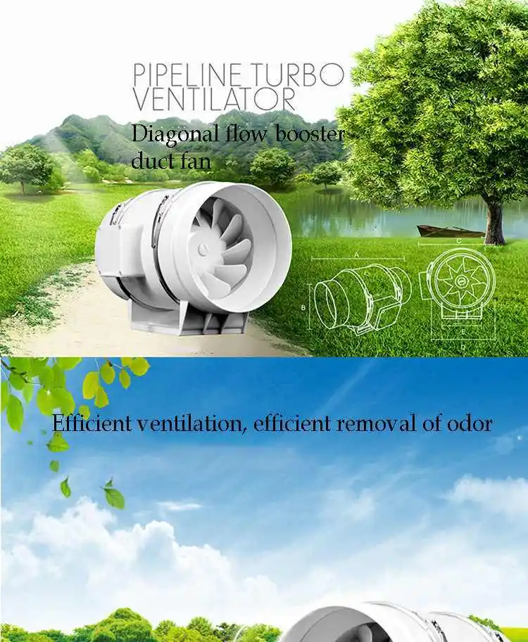 Low Noise 4 Inch Extractor Fan for Home Grow Room Ventilation