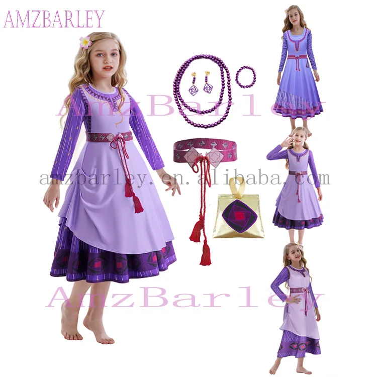 Tyidalin Déguisement Wish Asha Robe pour Filles Costume Princesse avec Accessoires Set pour Carnaval Noël Fête Anniversaire