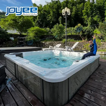 JOYEE outdoor garden hot water massage big spa tub minipiscine legno idromassaggio tina de exterior hot tub 6 person