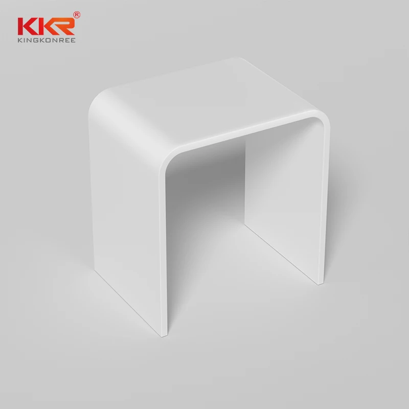 KKR Anti-slip Flexible Color Solid Surface Artificial Stone Resin Bathroom Shower Stool