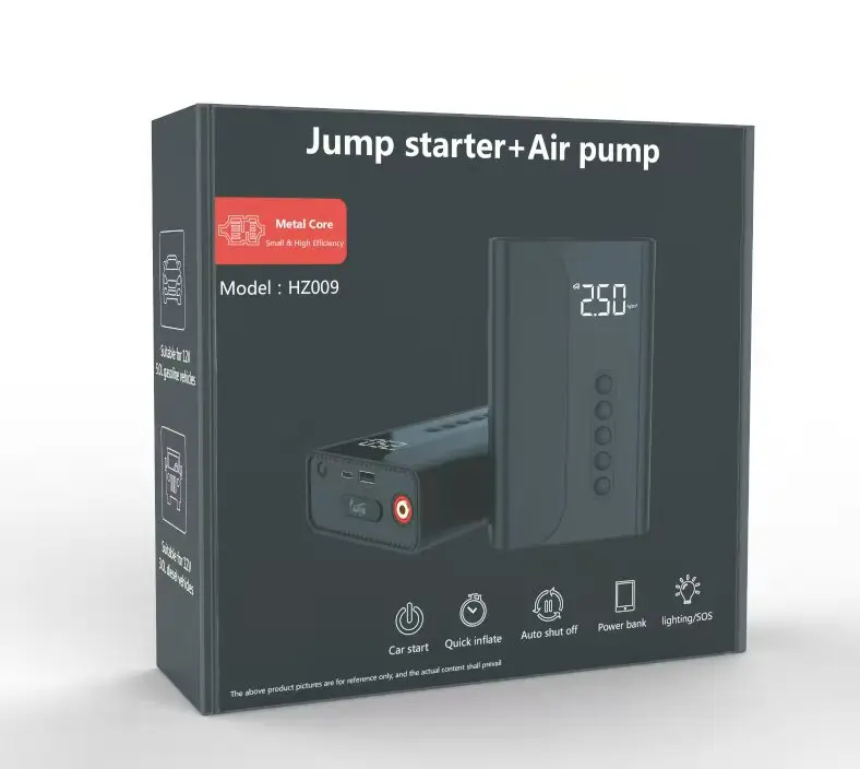 2021 New Portable Jump Starter 2in1 With Air Pump Inflator Buitin Air