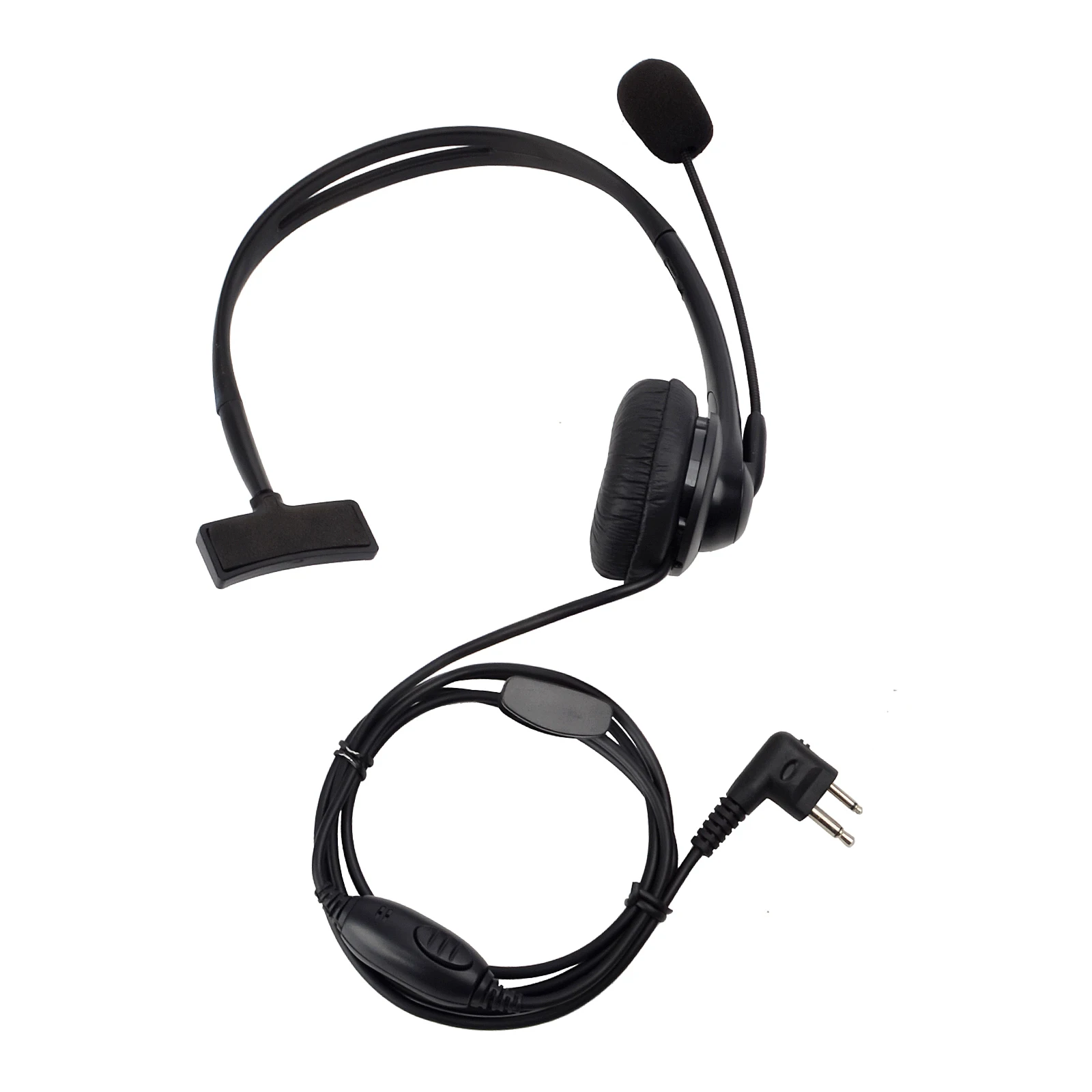 Motorola-Compatible Surveillance Earpiece - D-Shaped Headset With PTT Mic For CLS/CP/GP Series Radios