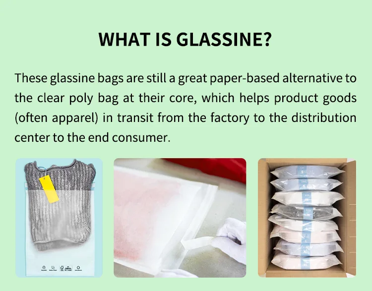 Compostable Glassine Paper Bag For Clothing Packaging Translucent
