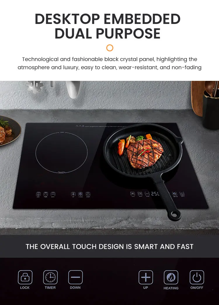 Kitchen Appliance Touch Control Induction Cooker Ceramic Induction Cooktop Double Burner High Power Induction Cooker