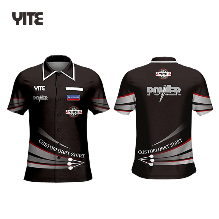 Source YITE Pure OEM custom High quality full sublimation printed cheap  jersey shirts design for dart zipper dart shirts on m.