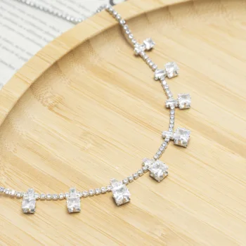 New product temperament shiny zircon necklace ladies custom simple casual necklace