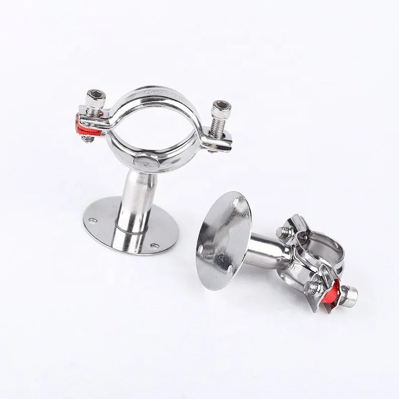Keda Pipe Support with Base Plate Stainless Steel 304 Round Pipe Clamp Used to Secure the Pipe