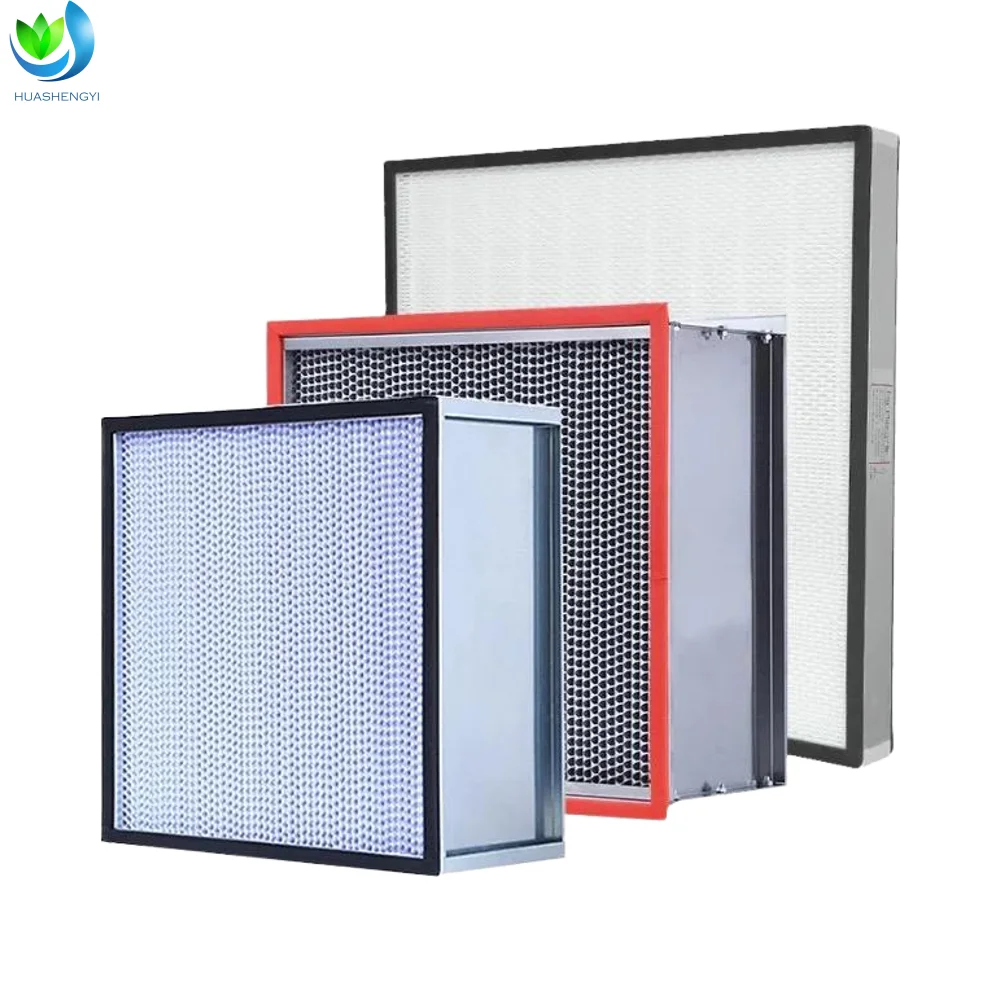 High-Efficiency Filter H13 H14 Industrialv Air Filter High-Temperature Resistant Aluminum Alloy Fiber 610x610x50mm Filter